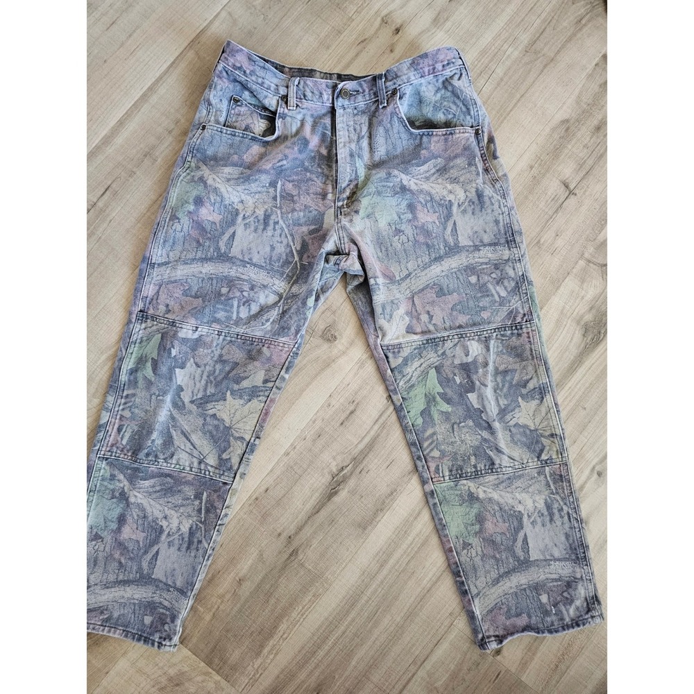 Wrangler Rugged Wear Camo Double Knee Jeans Mens 36x30 Advantage Timber Print